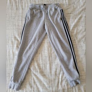 Adidas Gray Black Stripe Sweat pants